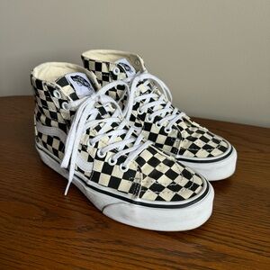 Vans Sk8-Hi Tapered Shoes, Black/White Checkerboard, Men’s 5.5/Women’s 7